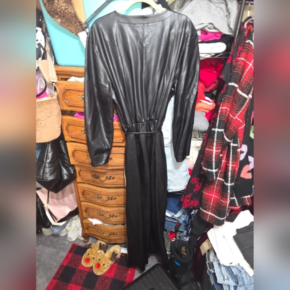 NWOT ELOQUII 18 Faux Leather Jumpsuit With Tie - Picture 5 of 5